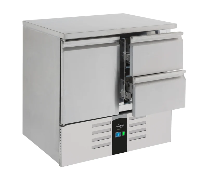 Table Réfrigérée Inox 1 Porte 2 Tiroirs L903 Energy Line Évaporateur – Réfrigérateur, +2/+8 °C