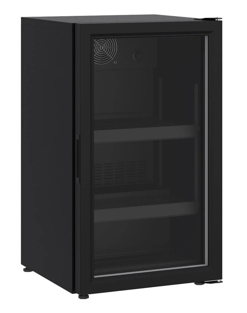Armoire Réfrigérée Posable Vitrée 136L Noire – Vitrine à Boissons, +4/+10 °C