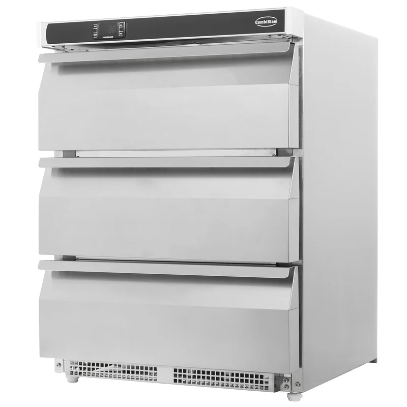 Réfrigérateur Sous Comptoir 3 Tiroirs 101L Tout Inox – Positif, +2/+8 °C