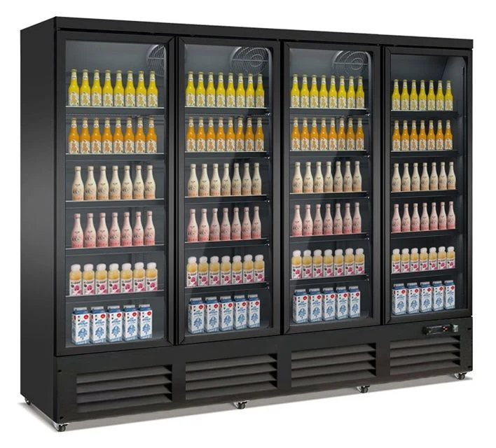 Armoire Réfrigérée Vitrée 4 Portes Ceb-2000R Noire – Réfrigérateur, 0/+10 °C