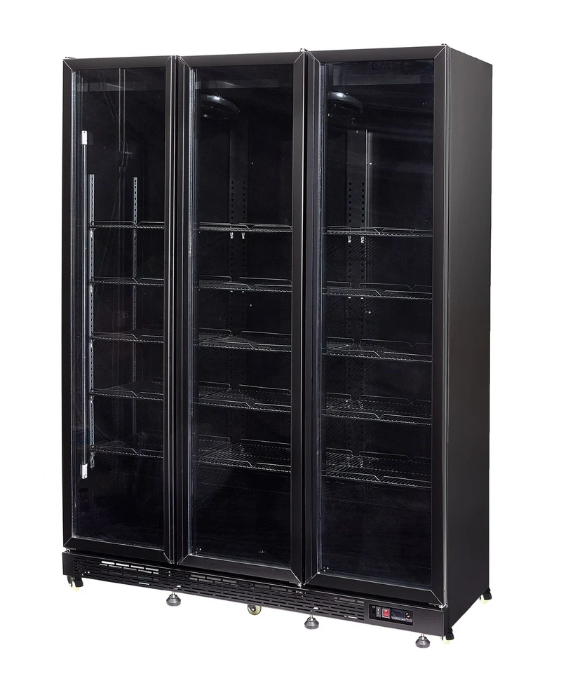 Armoire Positive 3 Portes En Verre Noir Nap-1200 *Transport Sur Demande*