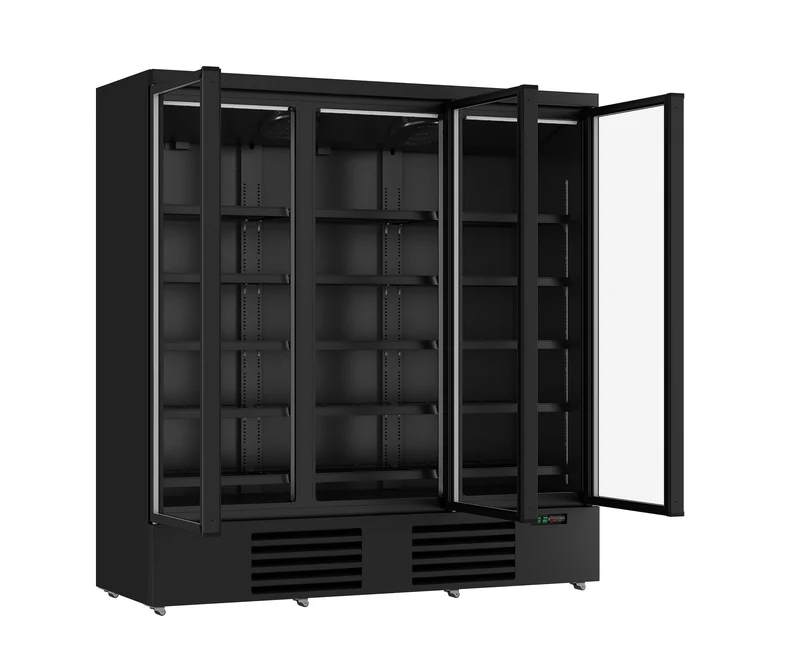 Armoire Positive 3 Portes En Verre Noir Jde-1530R Bl