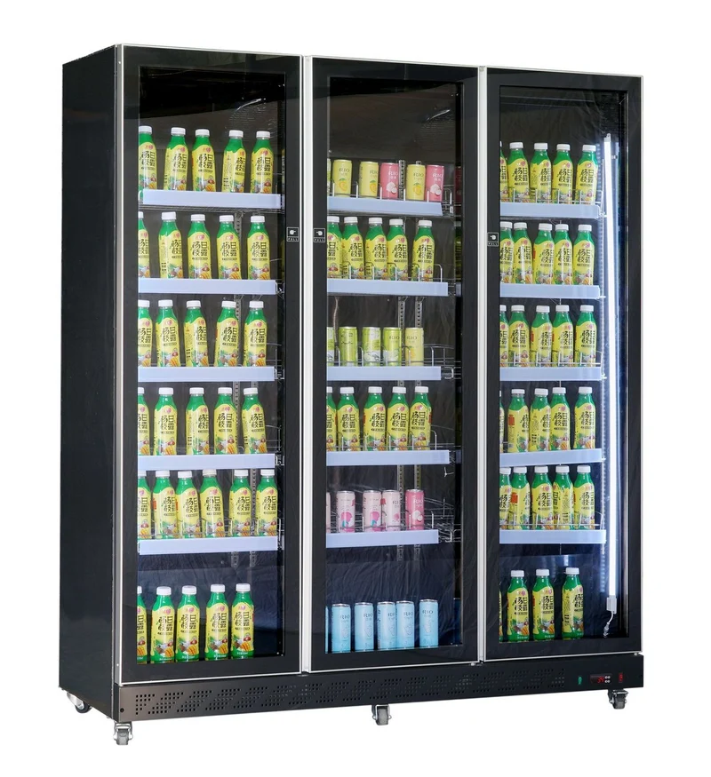 Armoire Réfrigérée Vitrée 3 Portes 1173L Noire – Réfrigérateur, +2/+10 °C