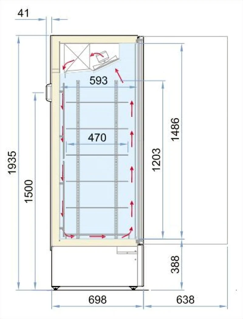 Armoire Négative Marine Vitrée 1 Porte 353L – Congélateur Ventilé, -16/-18 °C
