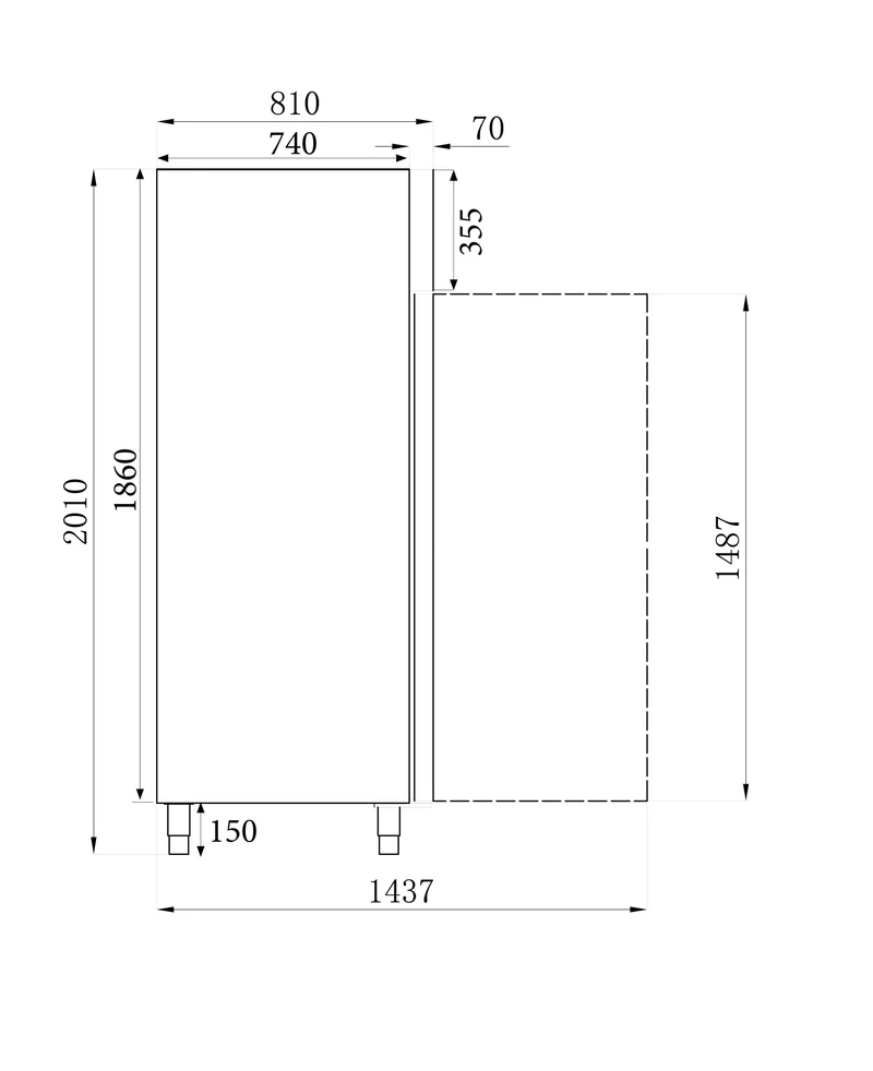 Armoire Négative Inox 2 Portes 1200L Statique GN 2/1 – Congélateur, -10/-20 °C
