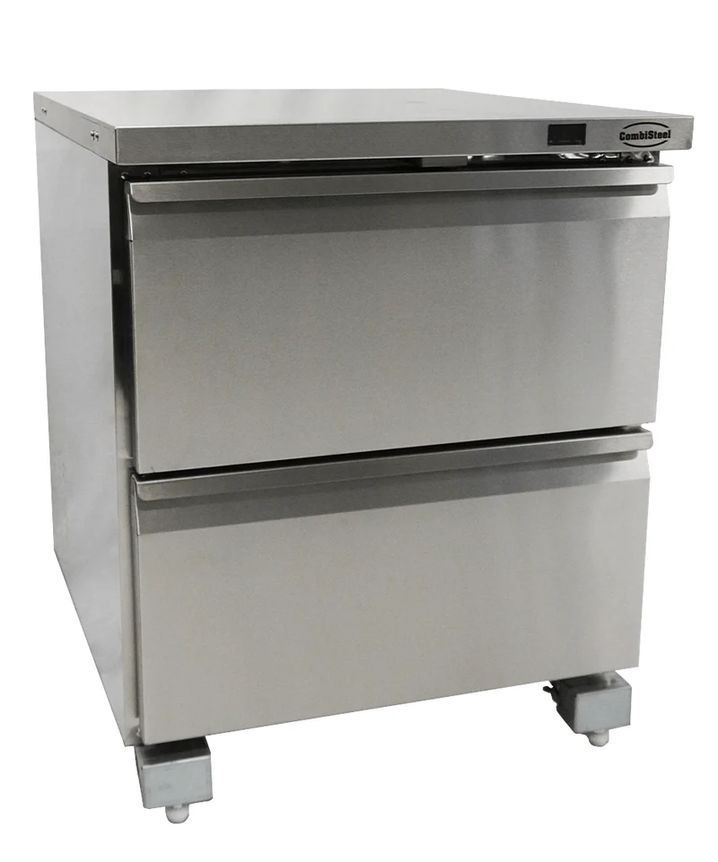 Congélateur Sous Comptoir 2 Tiroirs 185L Inox – Bi-température, +1/+4 ou -18/-21 °C