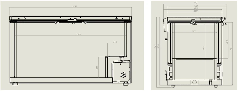 Congélateur Bahut Couvercle En Inox 469 L