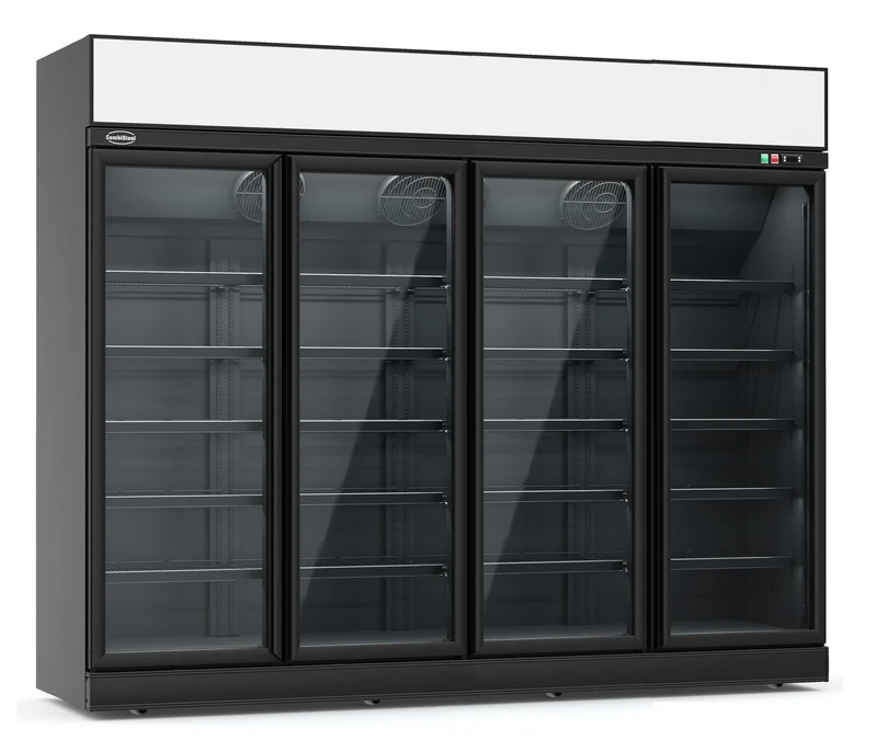Armoire Négative Vitrée 4 Portes Ins-2060F Noire – Congélateur, -18/-22 °C
