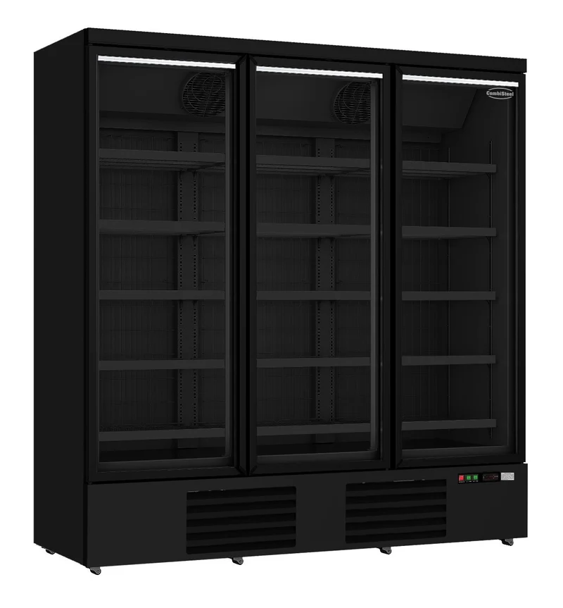Armoire Négative Vitrée 3 Portes Jde-1530F Noire – Congélateur, -18/-22 °C