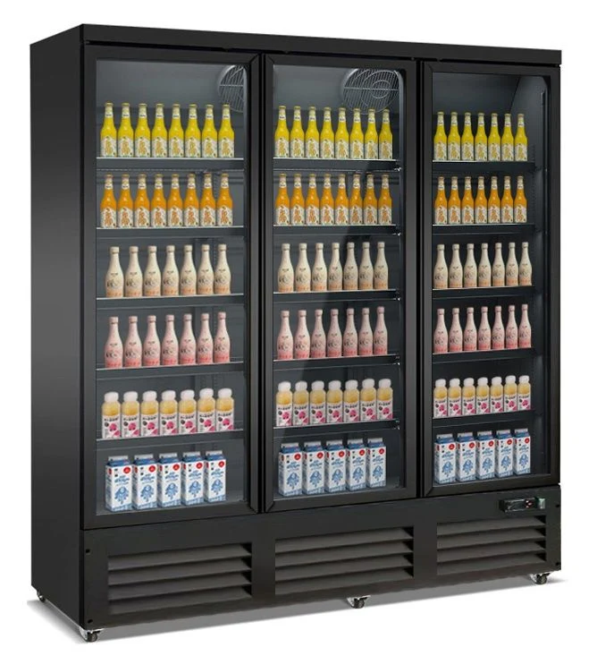 Armoire Négative Vitrée 3 Portes Ceb-1600F Noire – Congélateur, -22/-18 °C