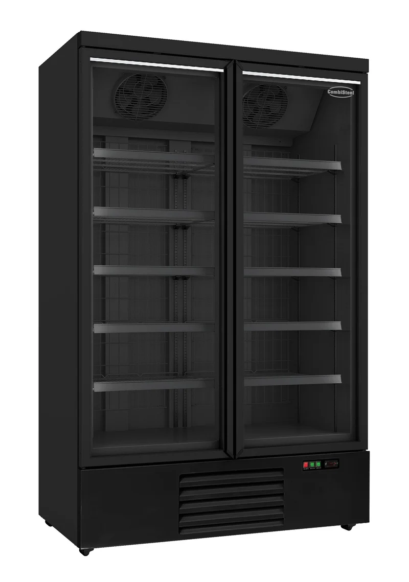 Armoire Négative Vitrée 2 Portes Jde-1000F Noire – Congélateur, -18/-22 °C
