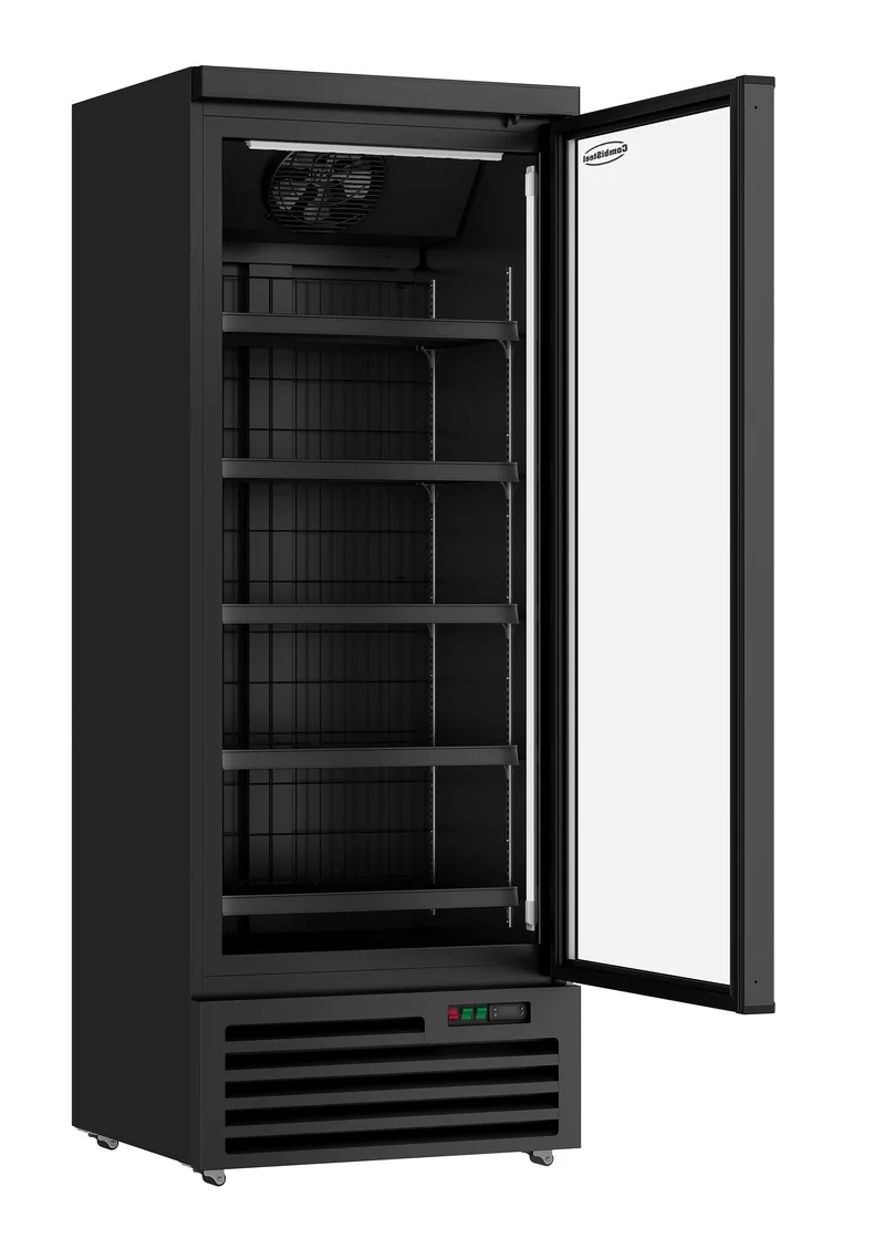 Armoire Négative Vitrée 1 Porte Jde-600F Noire – Congélateur, -18/-22 °C