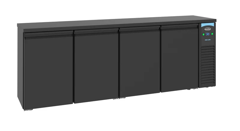 Arrière Bar Réfrigérée Noir 4 Portes *Transport Dur Demande*