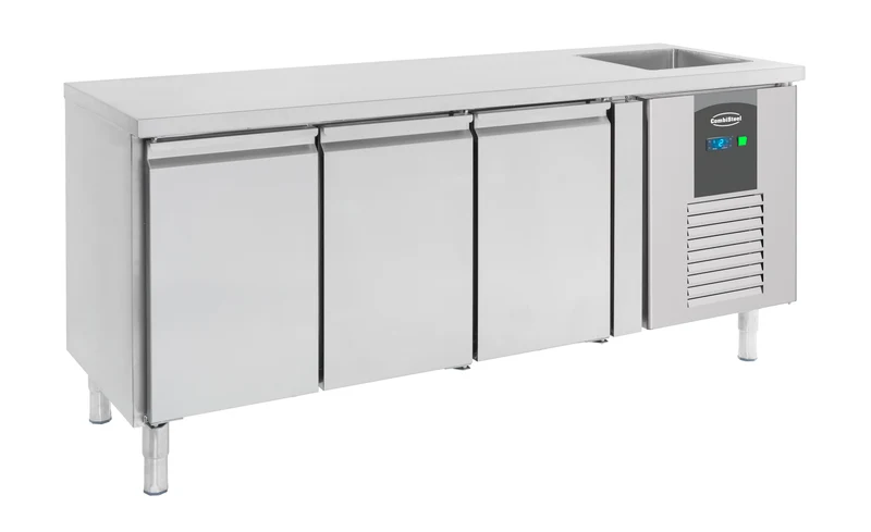 Table Réfrigérée Plonge Inox 3 Portes L2020 – Réfrigérateur, -2/+8 °C