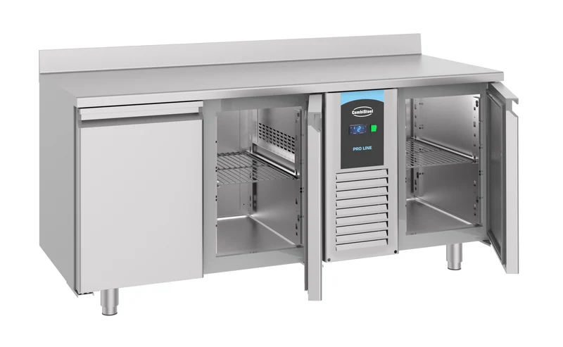 Table Réfrigérée Inox Bord Relevé 3 Portes 1785 Monobloc – Réfrigérateur, -2/+8 °C