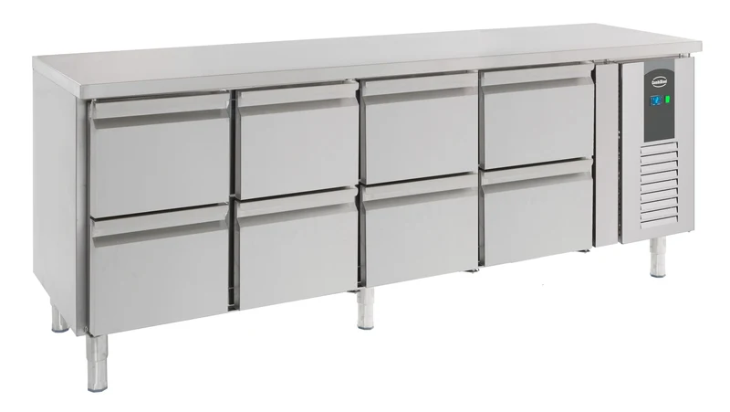 Table Réfrigérée Inox 8 Tiroirs L2230 – Réfrigérateur, +2/+8 °C