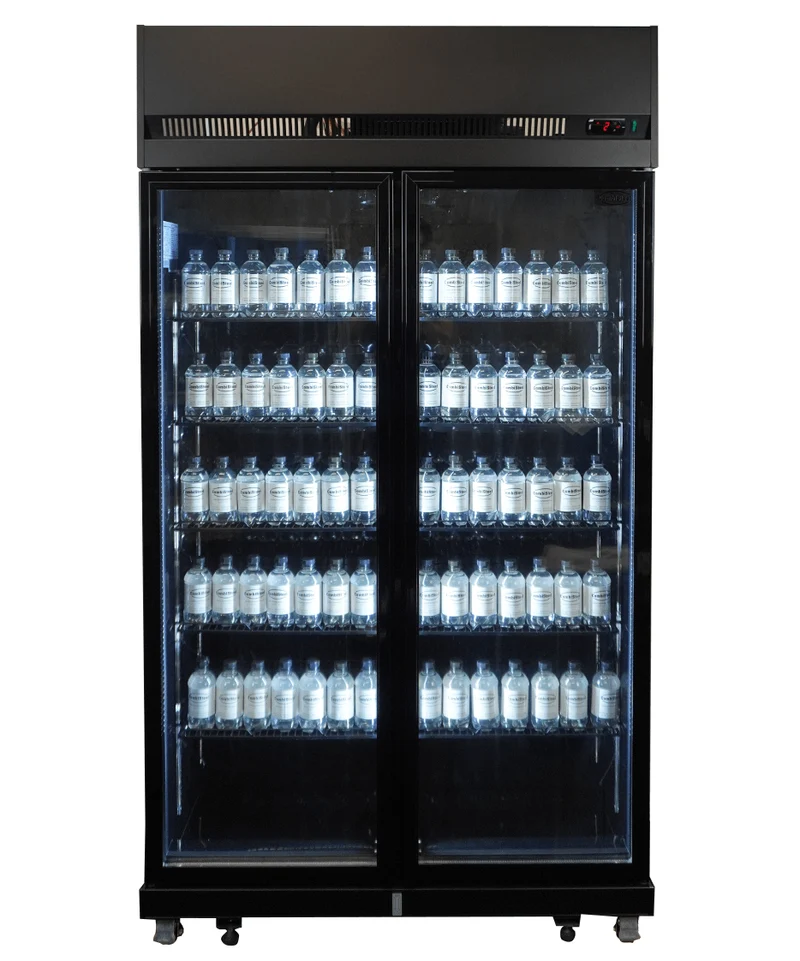 Armoire Réfrigérée Vitrée 2 Portes Irm-770 Noire – Réfrigérateur, 0/+10 °C