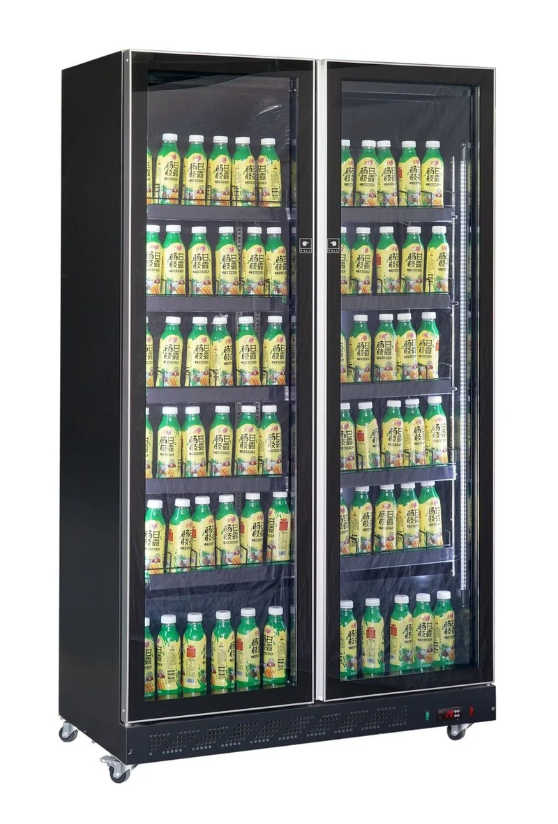 Armoire Réfrigérée Vitrée 2 Portes 758L Noire – Réfrigérateur, +2/+10 °C