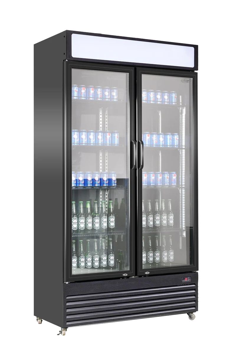 Armoire Réfrigérée Vitrée 2 Portes Bez-780 Noire – Réfrigérateur, +2/+10 °C