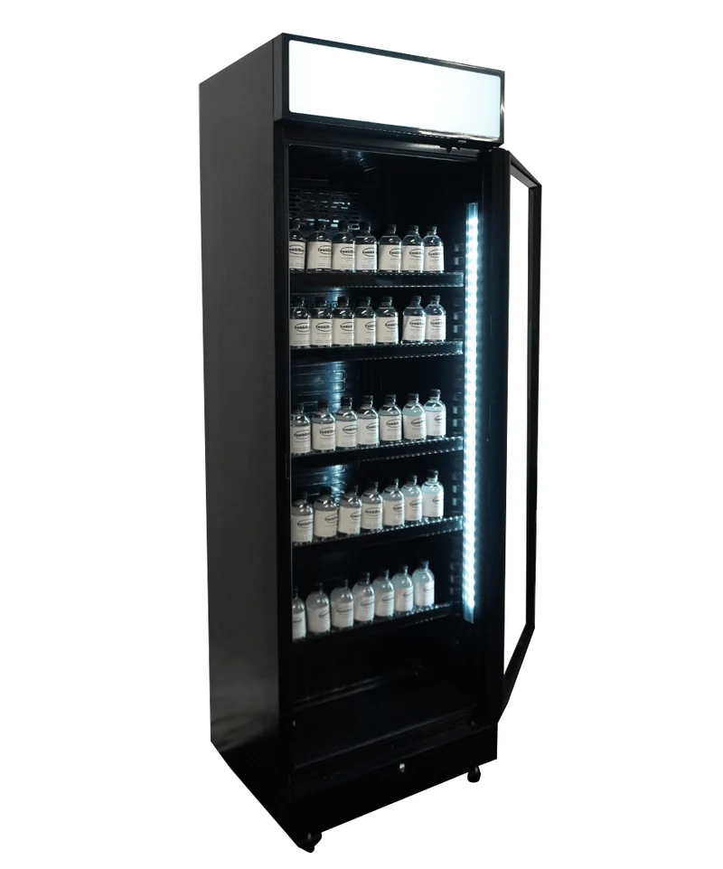 Armoire Réfrigérée Vitrée 1 Porte Sve-450 Noire Avec Bandeau – Réfrigérateur, +2/+10 °C
