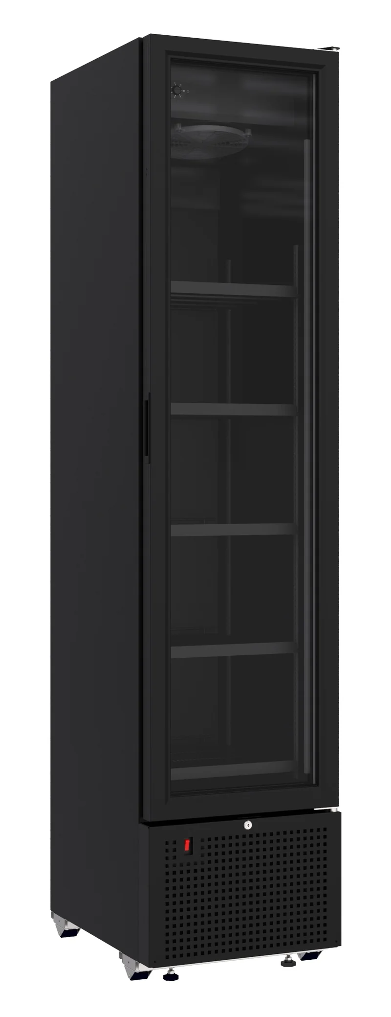 Armoire Réfrigérée Vitrée 1 Porte 348L Noire – Vitrine à Boissons, +4/+10 °C