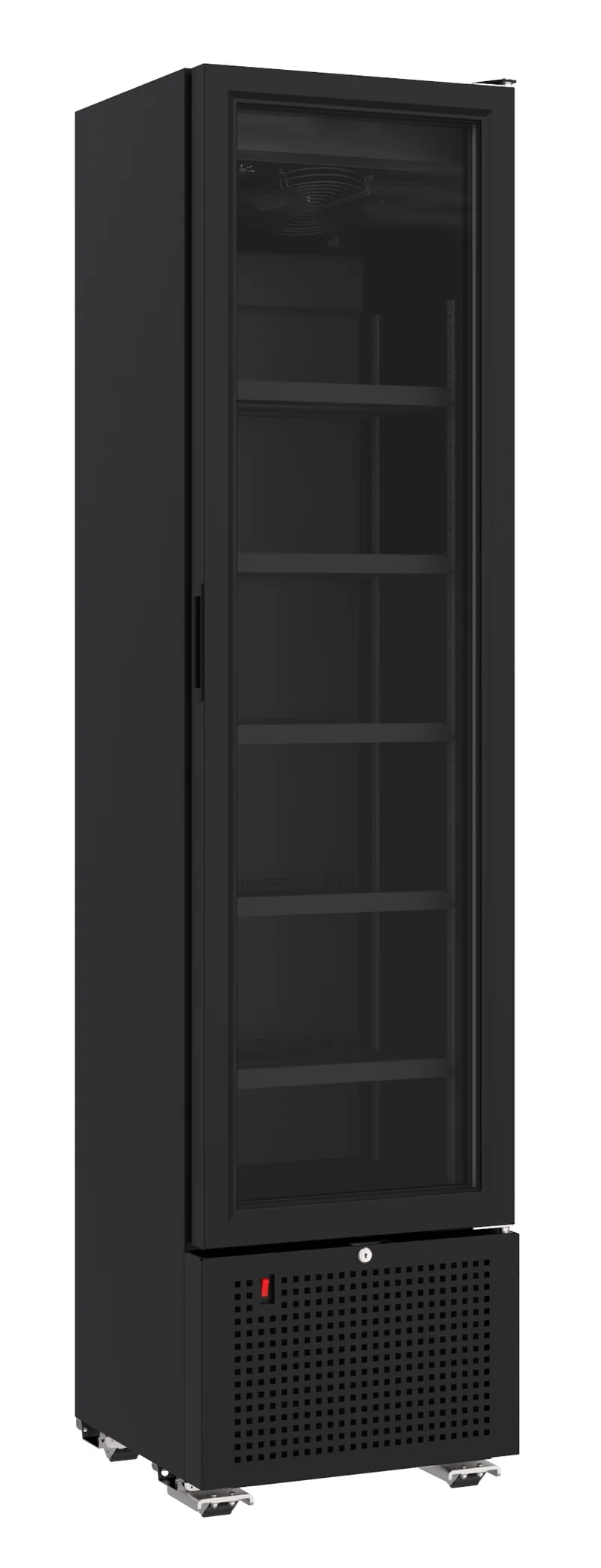 Armoire Réfrigérée Vitrée 1 Porte 221L Noire – Vitrine à Boissons, +4/+10 °C