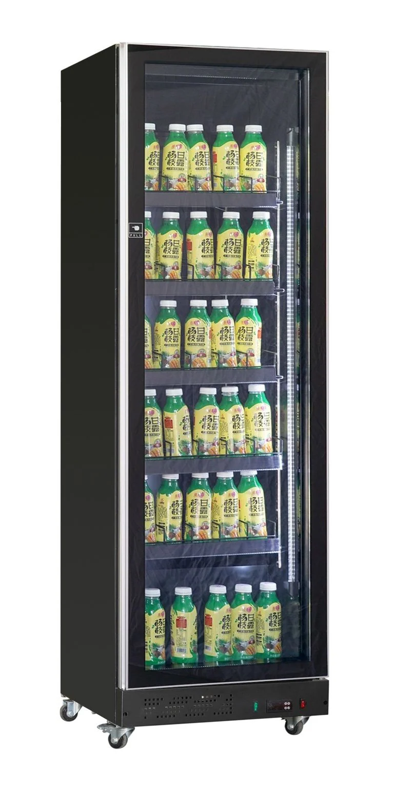 Armoire Réfrigérée Vitrée 1 Porte 387L Noire – Réfrigérateur, +2/+10 °C
