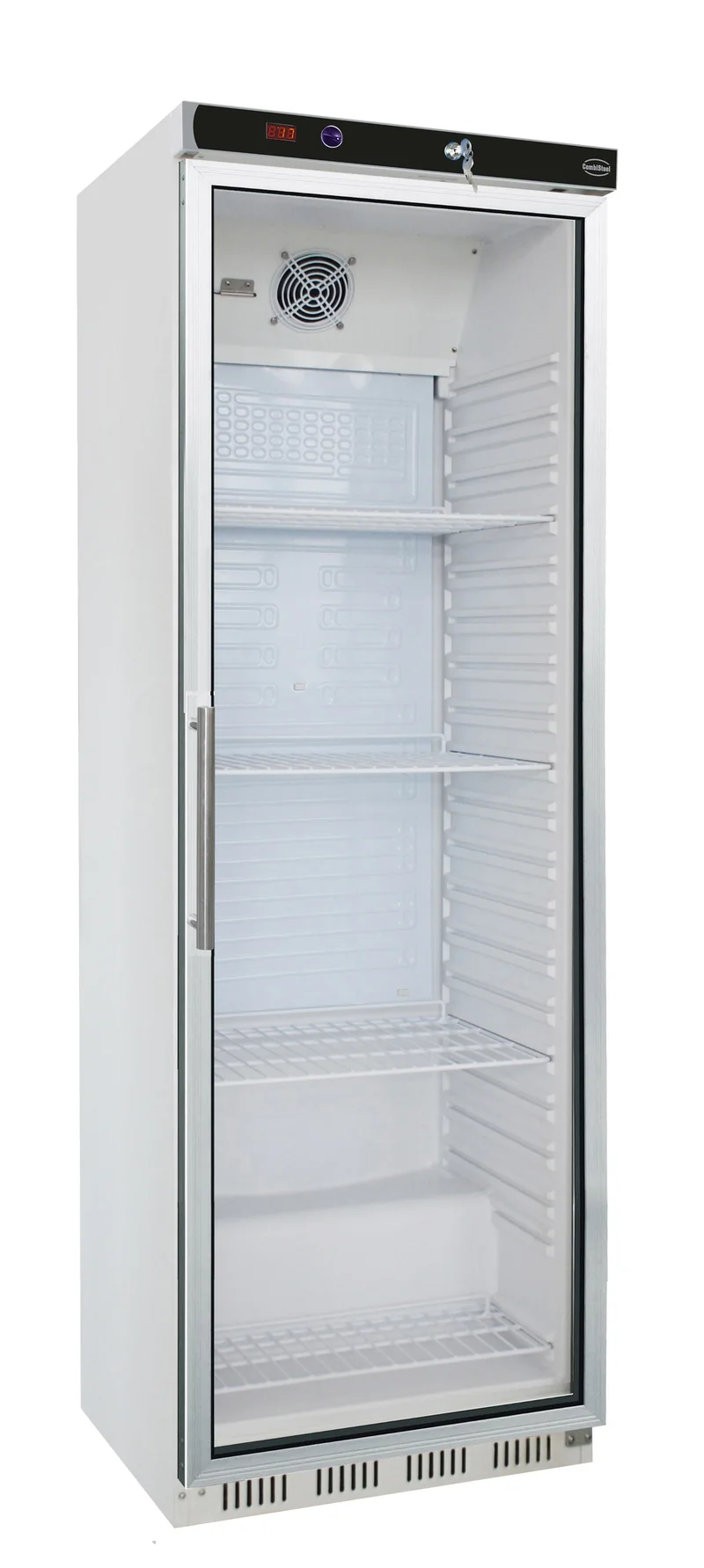 Armoire Réfrigérée Vitrée 1 Porte 350L Blanche HR400 – Réfrigérateur, +2/+8 °C