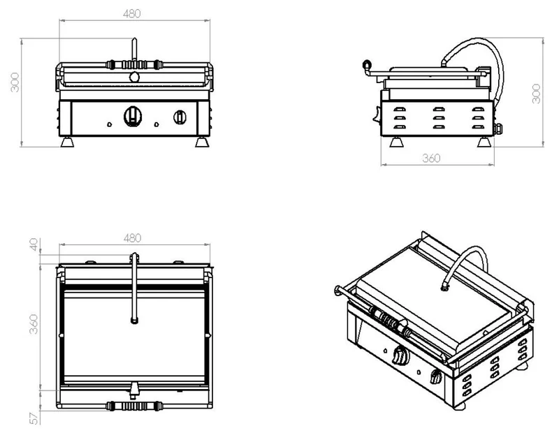 Grille Panini Rainuré L510