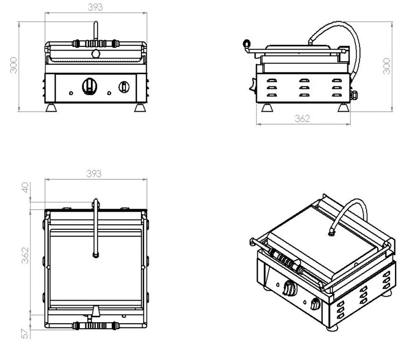 Grille Panini Lisse/Rainuré