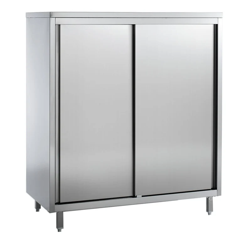 Garde-Manger Inox 2 Portes Coulissantes 4 Niveaux 1200 × 600 mm