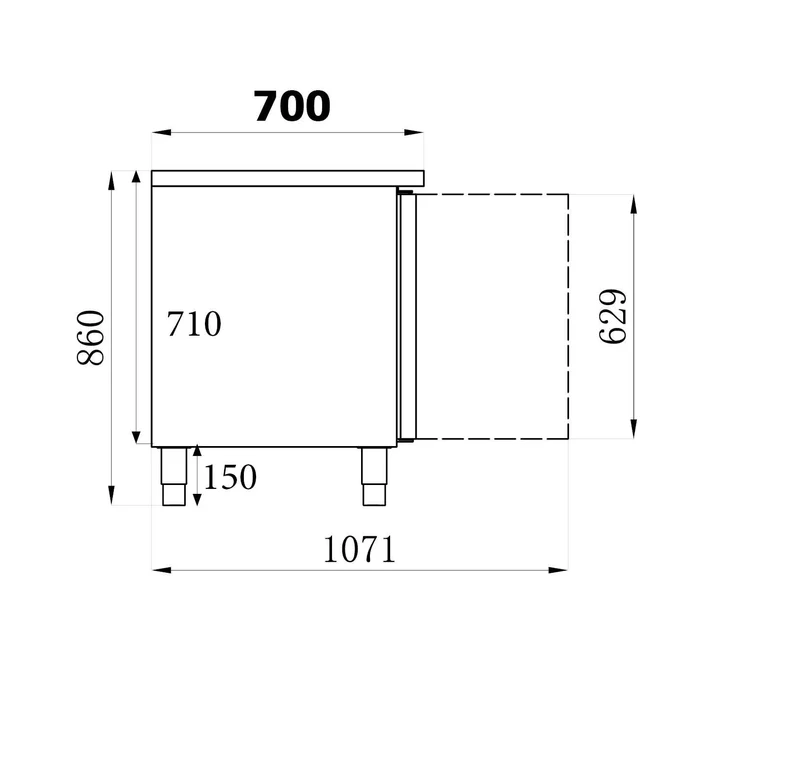 Table Réfrigérée Inox 3 Portes L1795 GN 1/1 – Réfrigérateur, +2/+8 °C