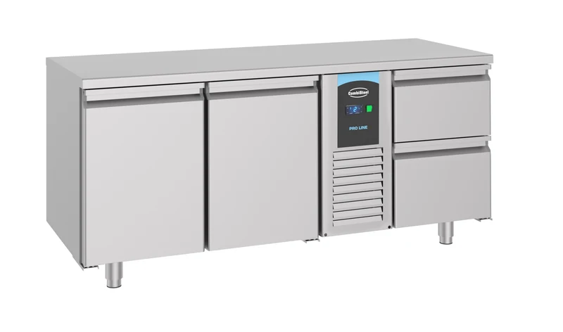 Table Réfrigérée Inox 2 Portes 2 Tiroirs 1785 Monobloc Energy Line – Réfrigérateur, -2/+8 °C