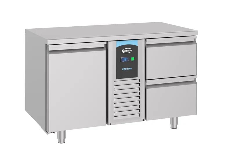Table Réfrigérée Inox 1 Porte 2 Tiroirs 1300 Monobloc Energy Line – Réfrigérateur, -2/+8 °C