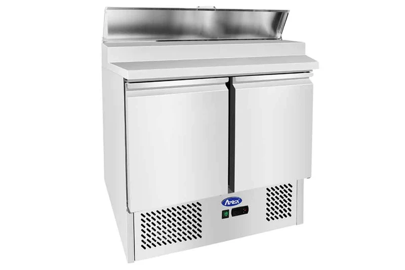 Table de Préparation - 2 Portes - Couvercle Inox