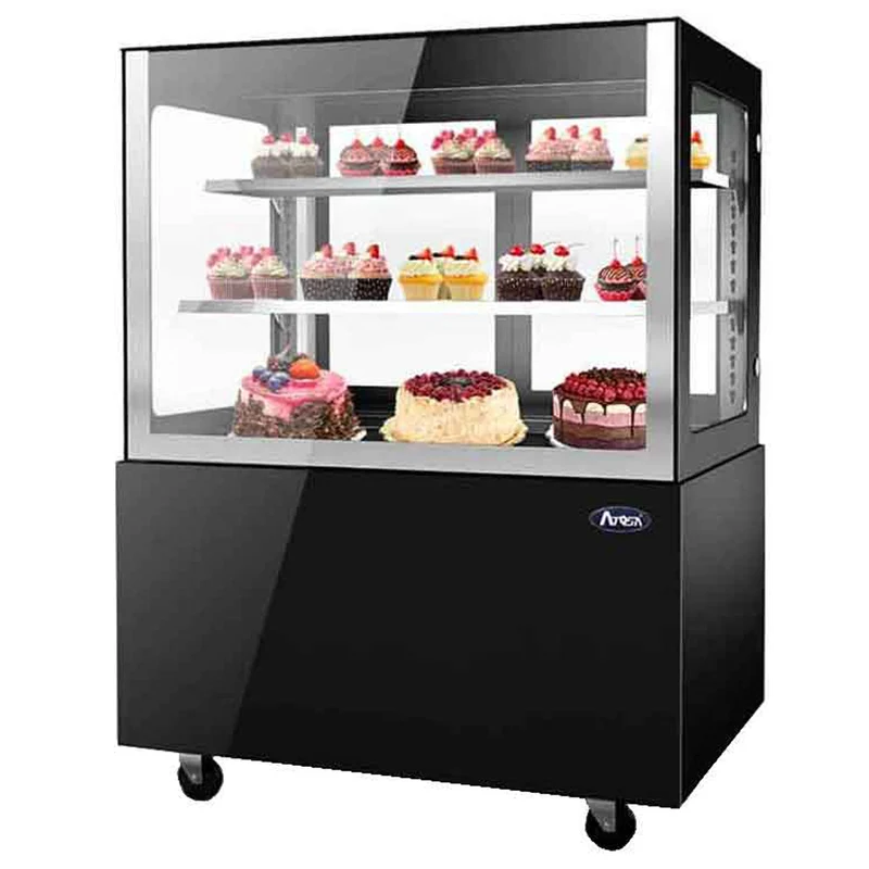 Vitrine Réfrigérée Comptoir - Droite - 2 Niveaux - Laquée Noir