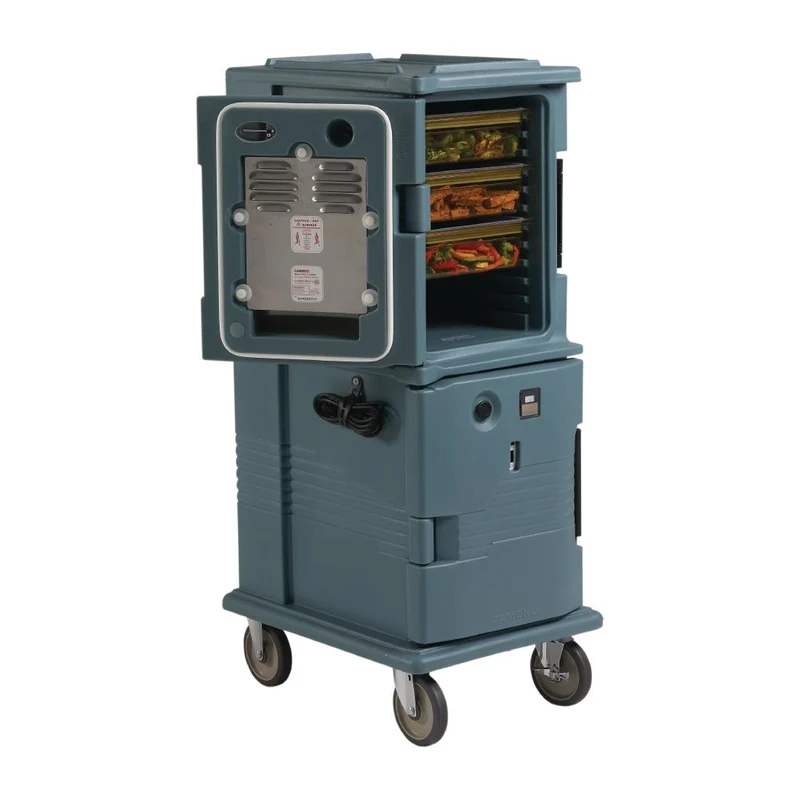 Chariot électrique chauffant 8 GN Cambro 114L bleu ardoise