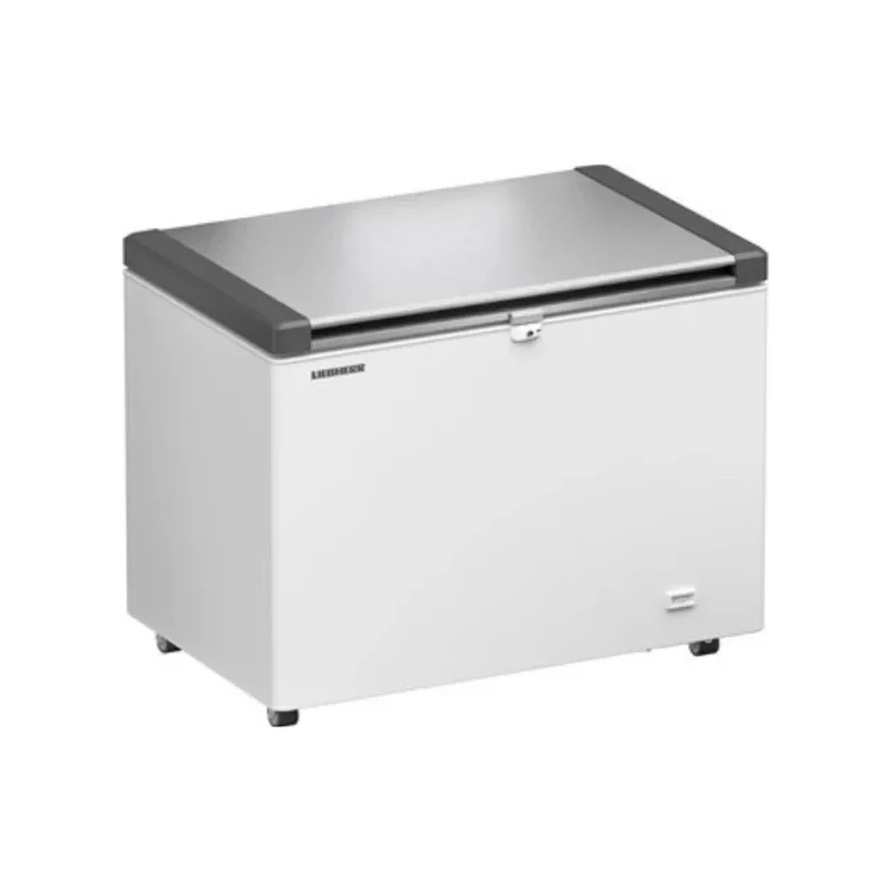 Congélateur coffre en epoxy blanc + couvercle inox - 266 litres