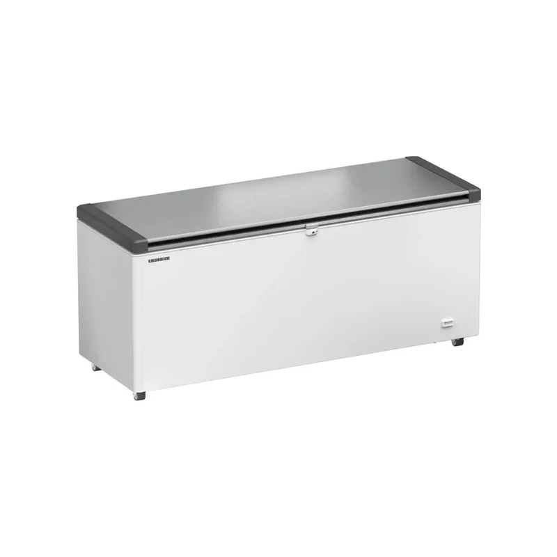 Congélateur coffre en epoxy blanc + couvercle inox - 542 litres