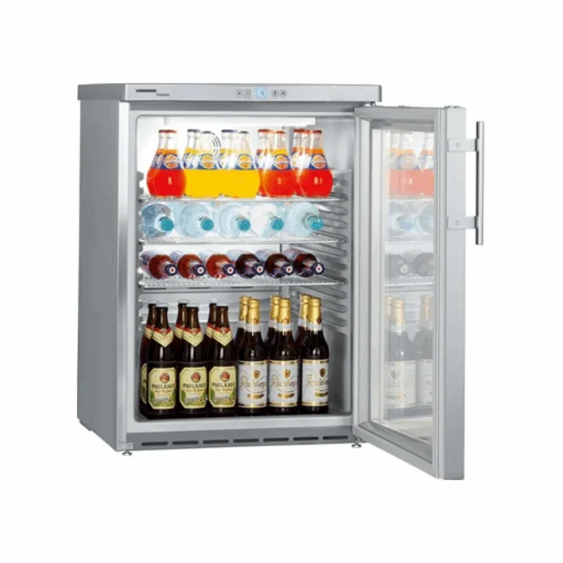 Armoire réfrigérée PREMIUM positive ventilée en inox 1 porte vitrée - 148 litres