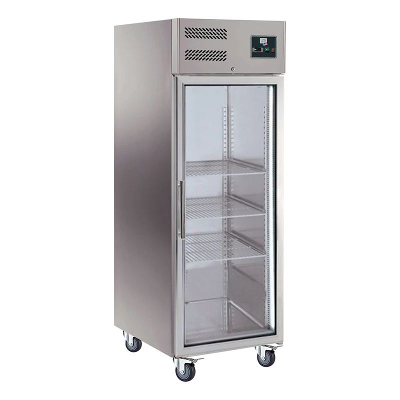 Armoire réfrigérée inox, 1 porte vitrée, -18/-22°c 650L