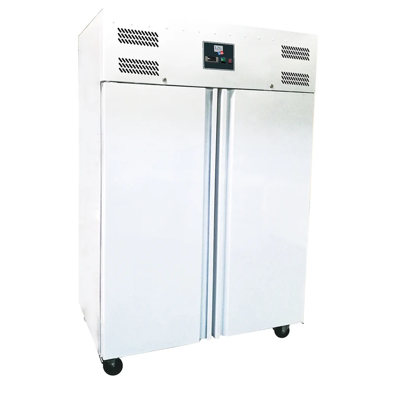 Armoire réfrigérée positive blanche 2 portes 1200 L intérieur aluminium, +2/+8°c