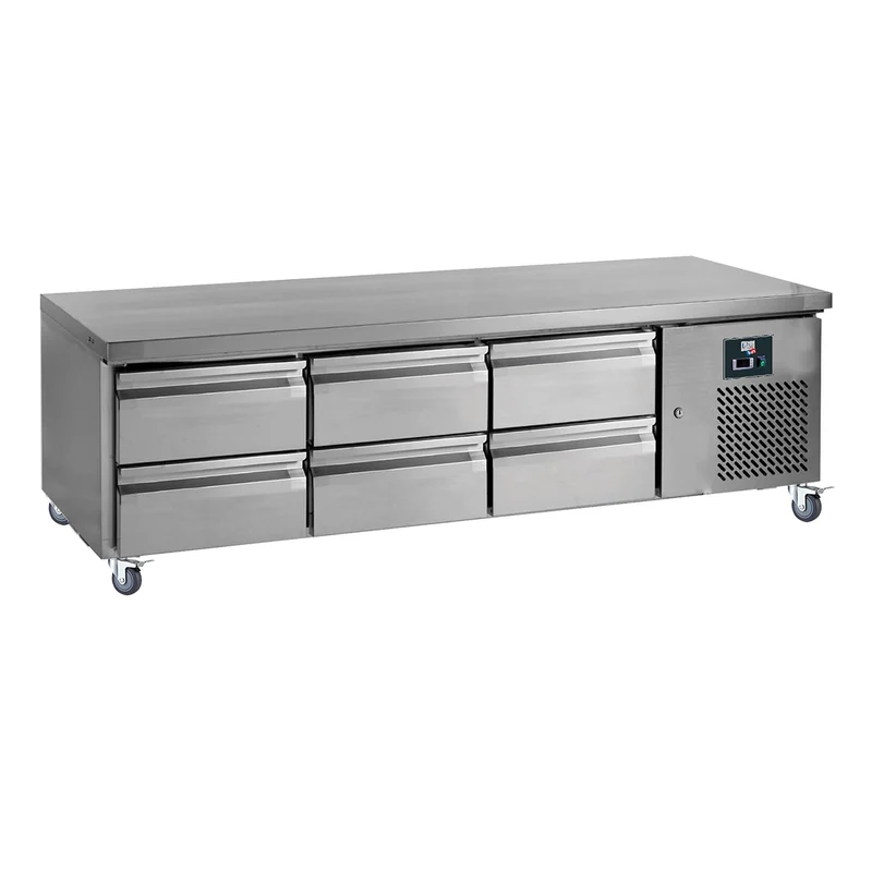 Soubassement réfrigéré -2/+8°c, 3x2 tiroirs pour bac gastro GN1/1