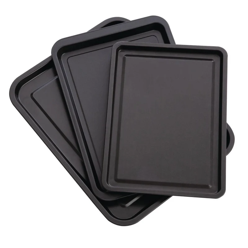 lot de 3 plaques de cuisson antiadhésives Nisbets Essentials