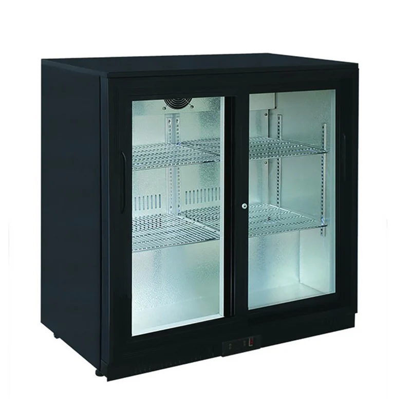 Arrière-bar 2 portes coulissantes noir 90cm