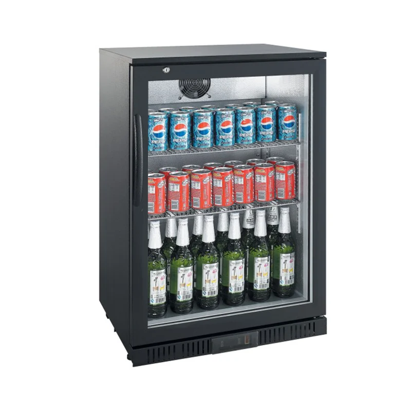 Arrière-bar 1 porte battante noir 60cm