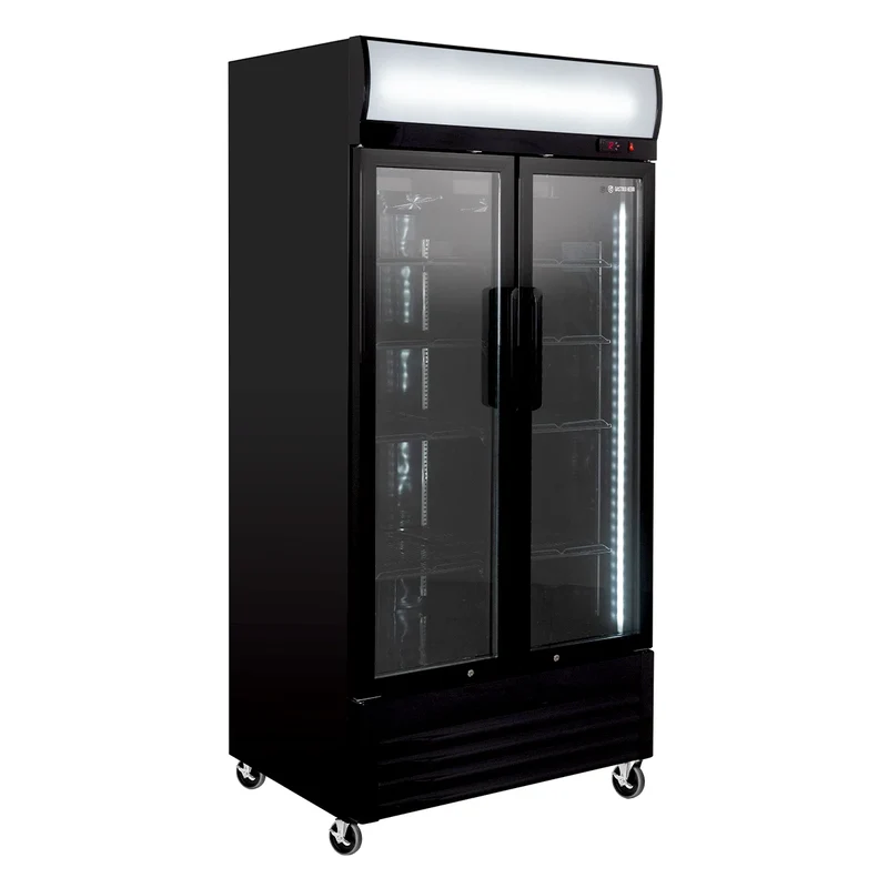 Armoire à boissons ECO 630 avec enseigne lumineuse et portes battantes