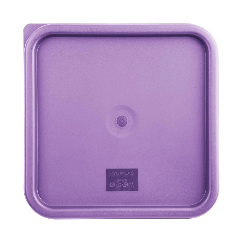 Grand couvercle carré pour boîte alimentaire Hygiplas violet