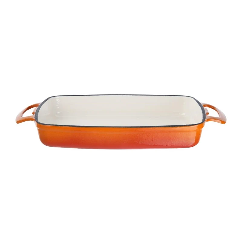 Plat en fonte rectangulaire Vogue orange 1,8L