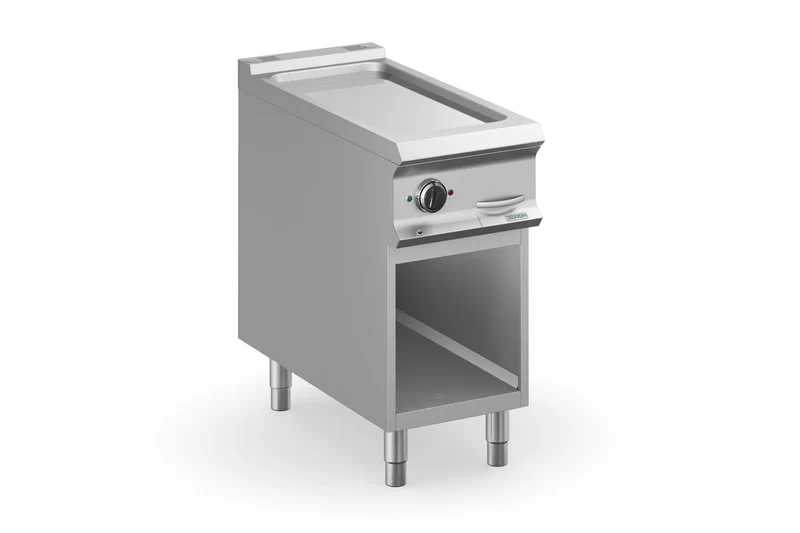 Plancha électrique Dexion Lux 980 - 40/90 - lisse, chromée - tiroir à graisses amovible - 7 kW